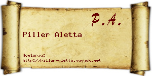 Piller Aletta névjegykártya